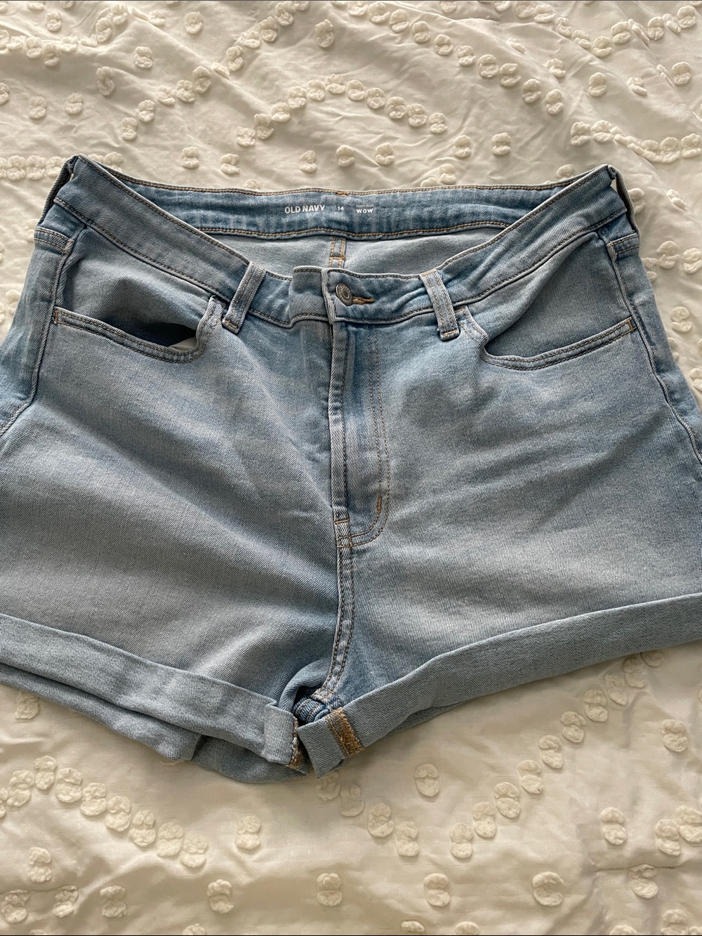 Old Navy Light Wash High Rise Wow Shorts